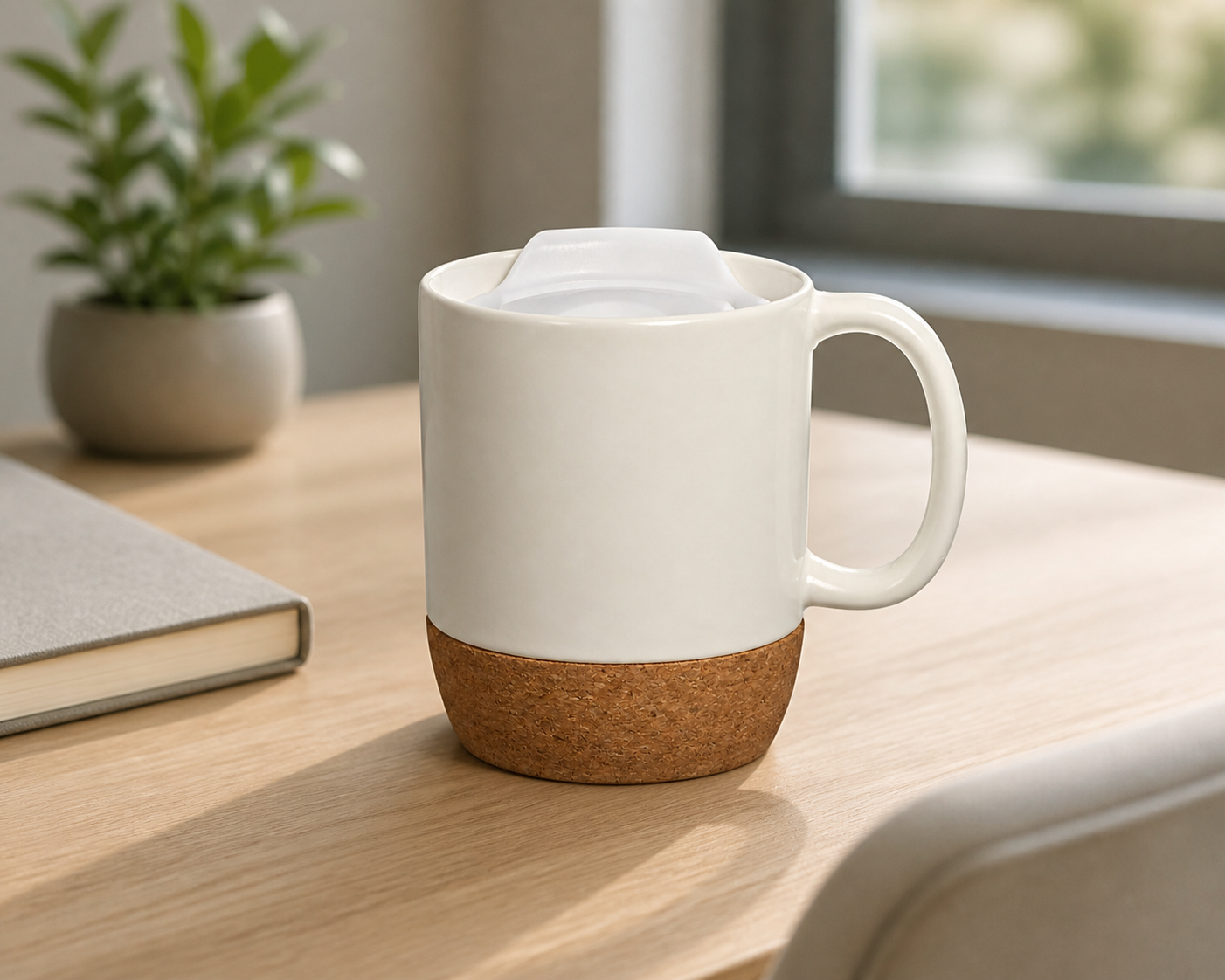 14 Oz. Cork Base Ceramic Mug lifestyle
