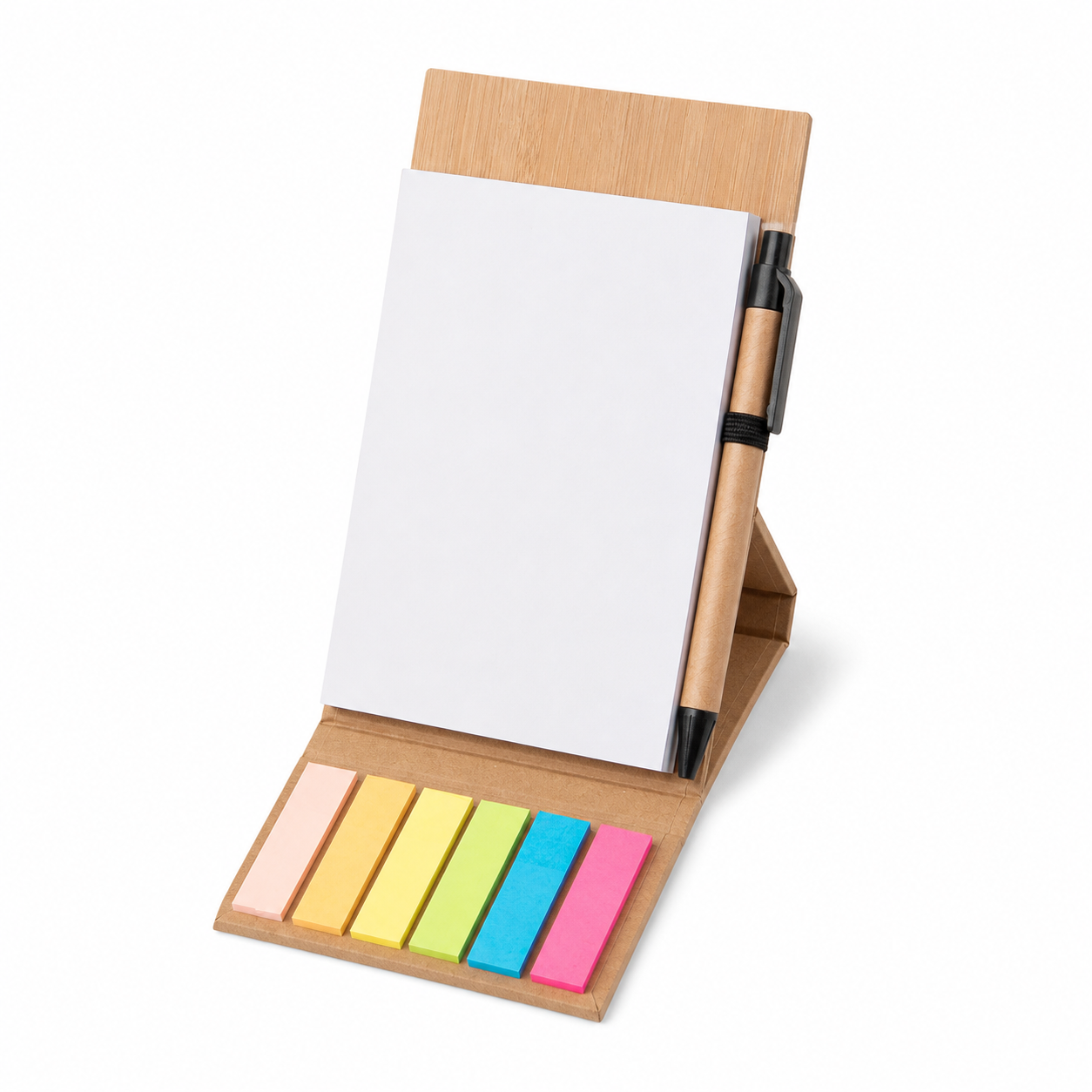 Bamboo Desk Jotter With Phone Stand