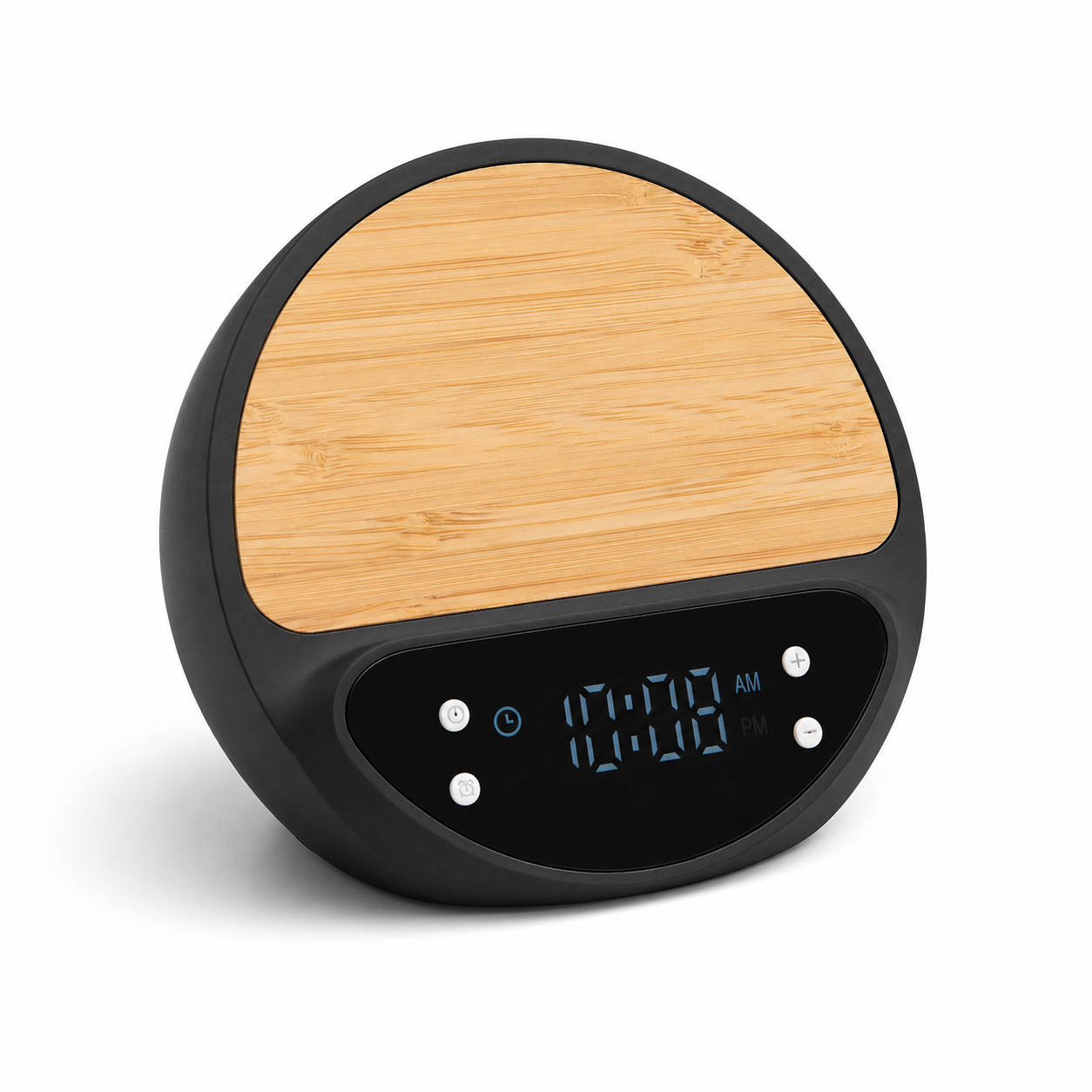10W Bamboo Wireless Charger With Digital Clock