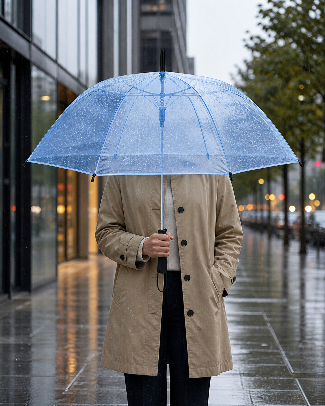 46" Arc Clear Umbrella lifestyle